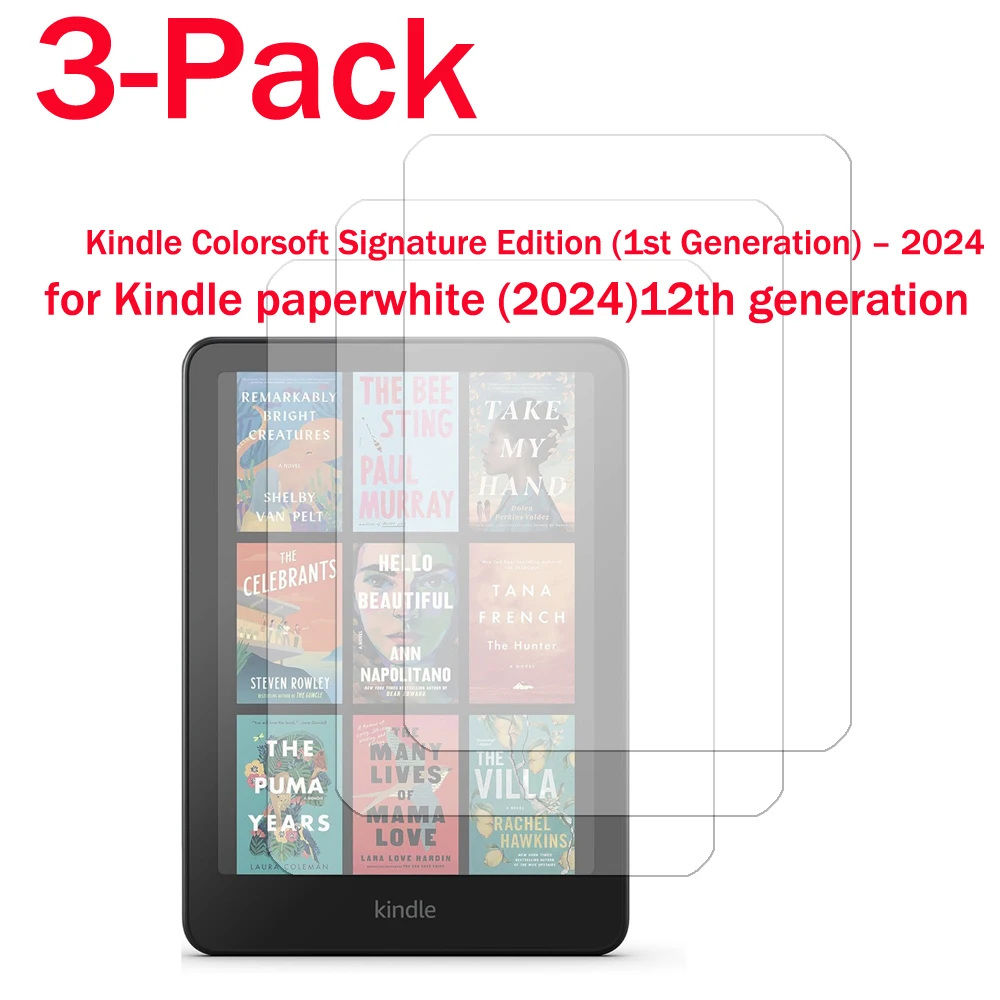 3PCS PET Screen Protector for Kindle Paperwhite 7.0 (12th gen,2024) 6.8\'\' (11th Generation,2021) colorsoft Signature Edition