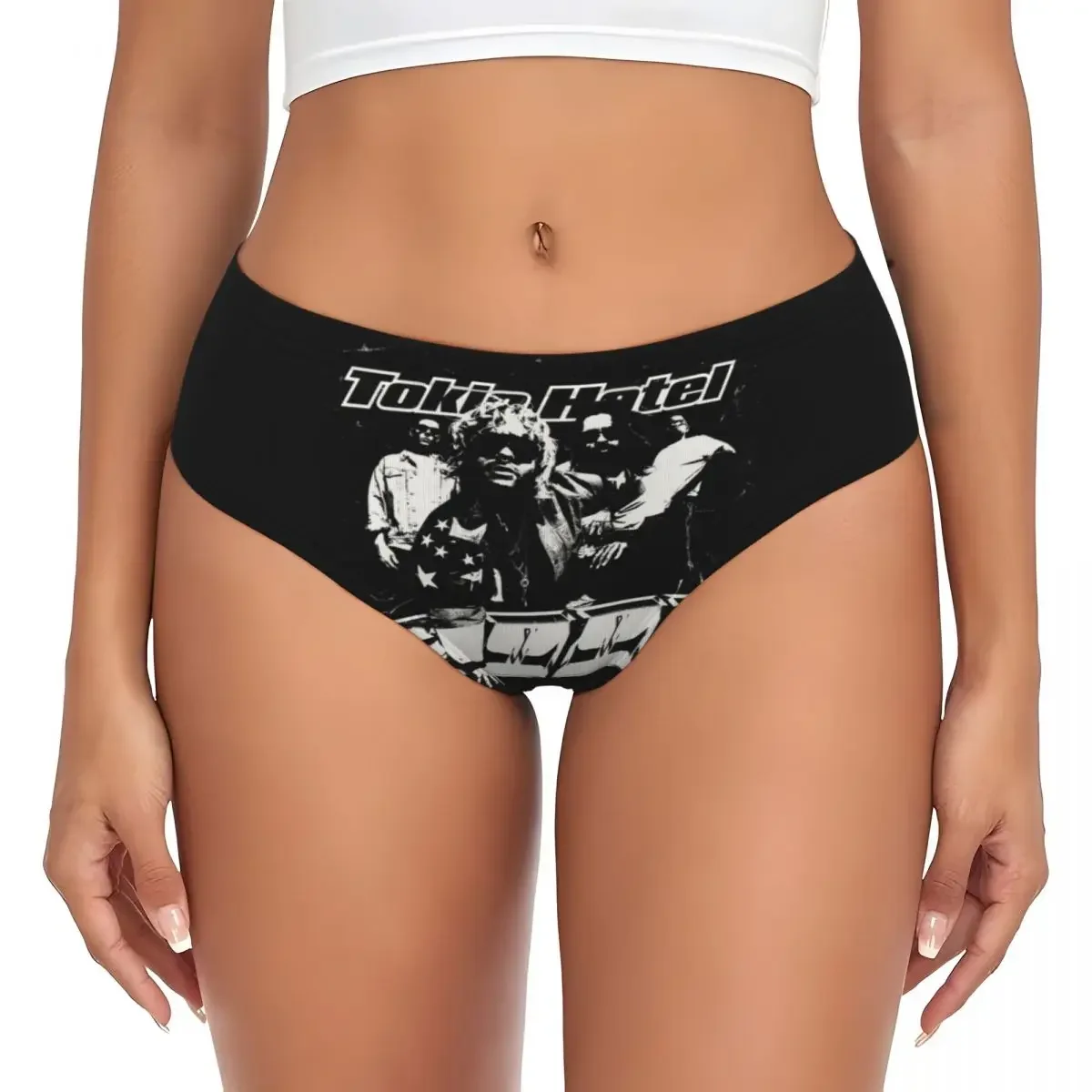 

Custom Tokio Hotel Briefs Underwear Women Breathable Stretch Rock Band Panties
