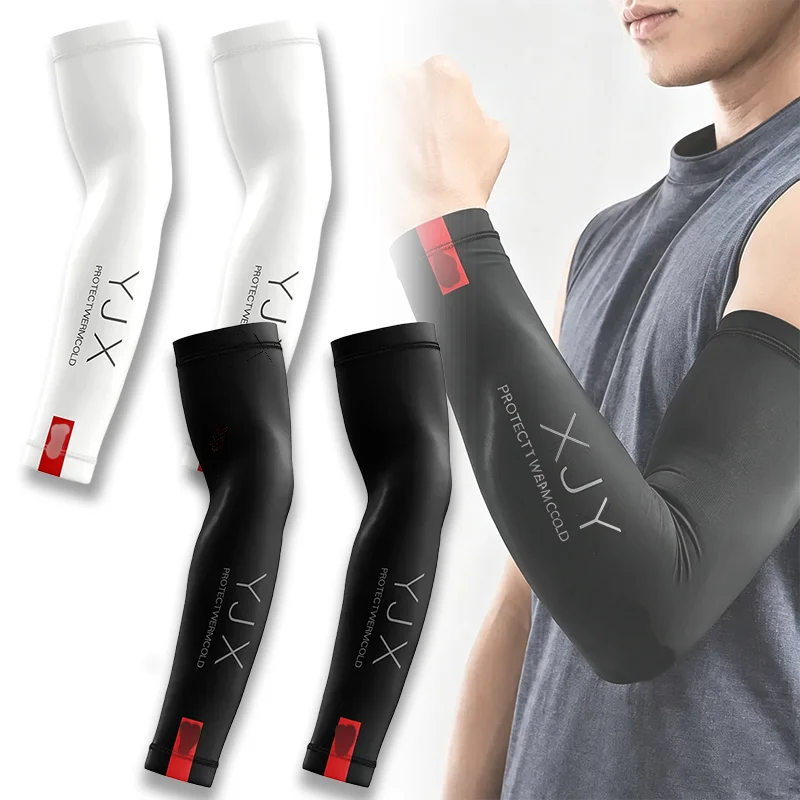Summer Arm Sleeves Sweat Absorb Sun UV Protection Cycling Arm Sleeves Quick Dry Breathable Elastic Hiking Running Arm Covers