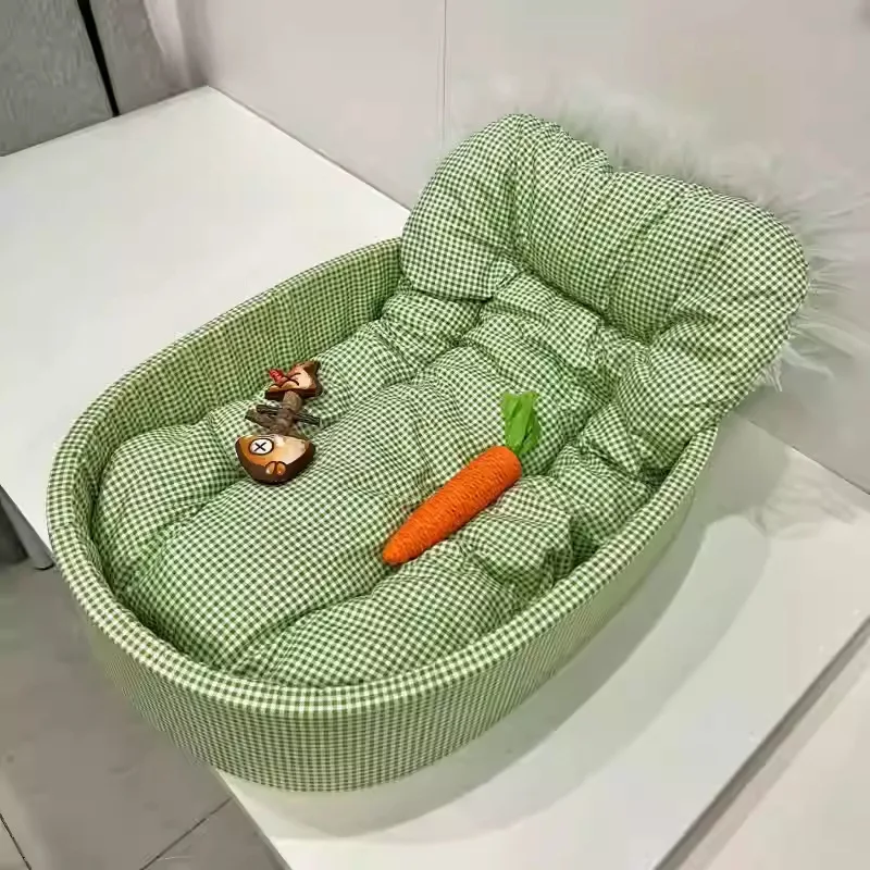 Ninho para animais de estimação kawaii, ninho xadrez para cachorro, quatro estações, universal, inverno, dopamina, ninho de gato, sono profundo, suprimentos para animais de estimação, em estoque