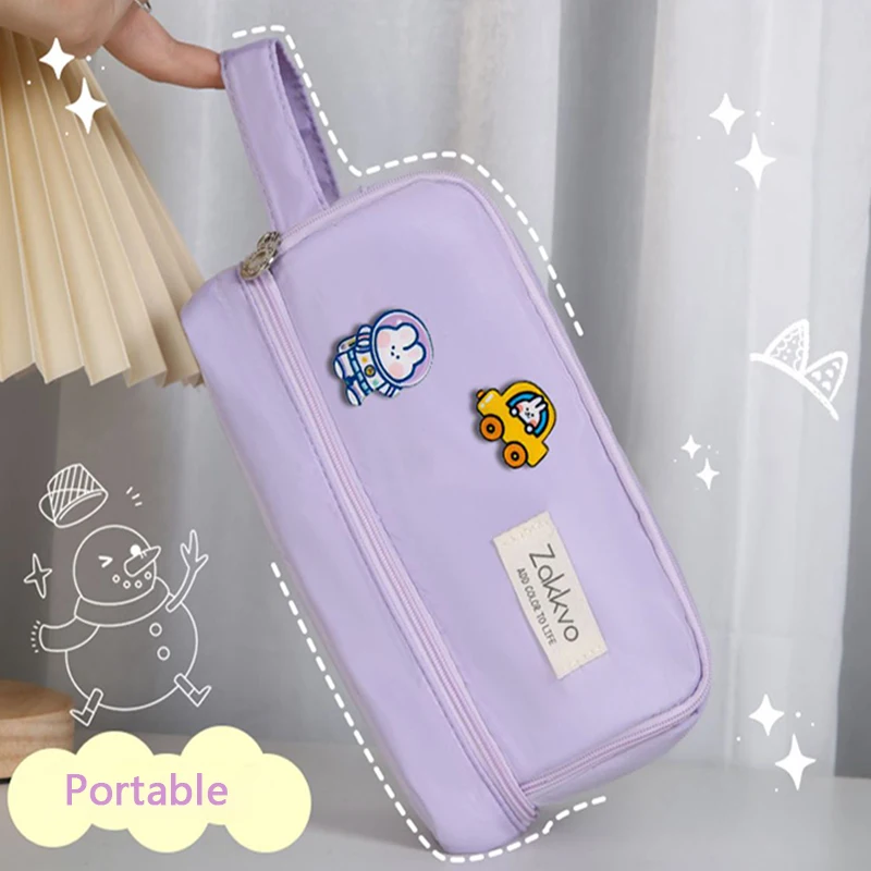 Imagem -06 - Bolsa de Lápis de Grande Capacidade Estética Escola Cases Menina Papelaria Kawaii Titular Bolsa Crianças Pen Case Estudantes Material Escolar