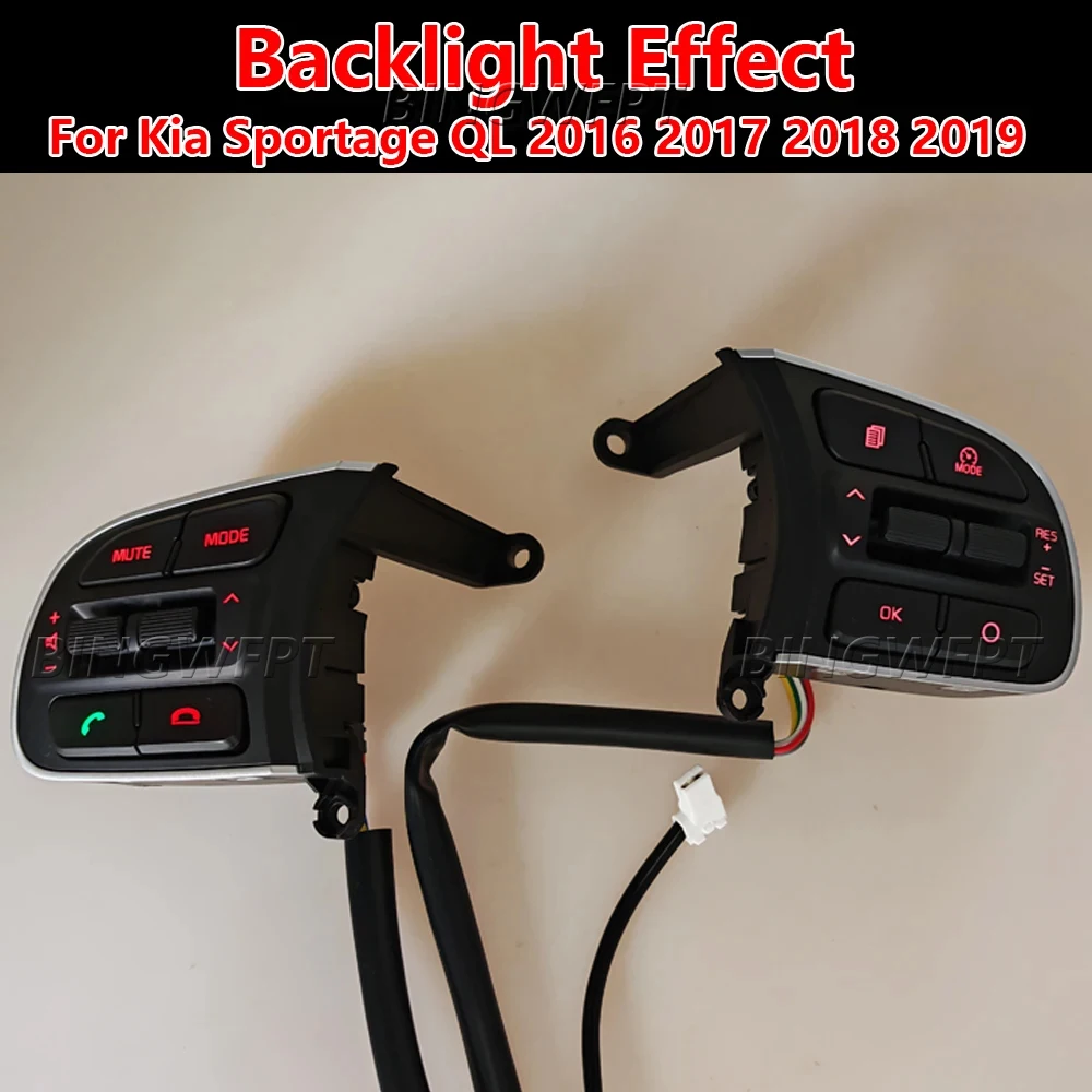 

Multifunction Steering Wheel Cruise Control Remote Volume Switches Buttons With Wire For Kia Sportage QL 2016 2017 2018 2019