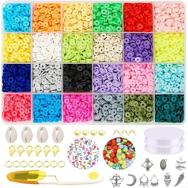 49mf ทรงกลมทรงกลมแบนลูกปัดสำหรับเครื่องประดับทำสร้อยคอลูกปัดโบฮีเมียนสำหรับผู้หญิงสายยืดหยุ่น