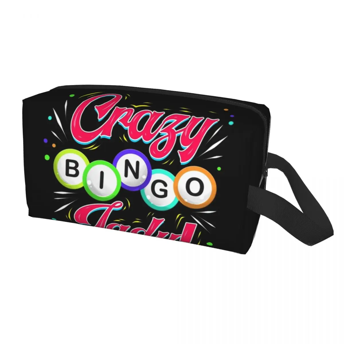 Cute Bingo Paper Game Travel Toiletry Bag Women Cosmetic Makeup Bag Beauty Storage Dopp Kit
