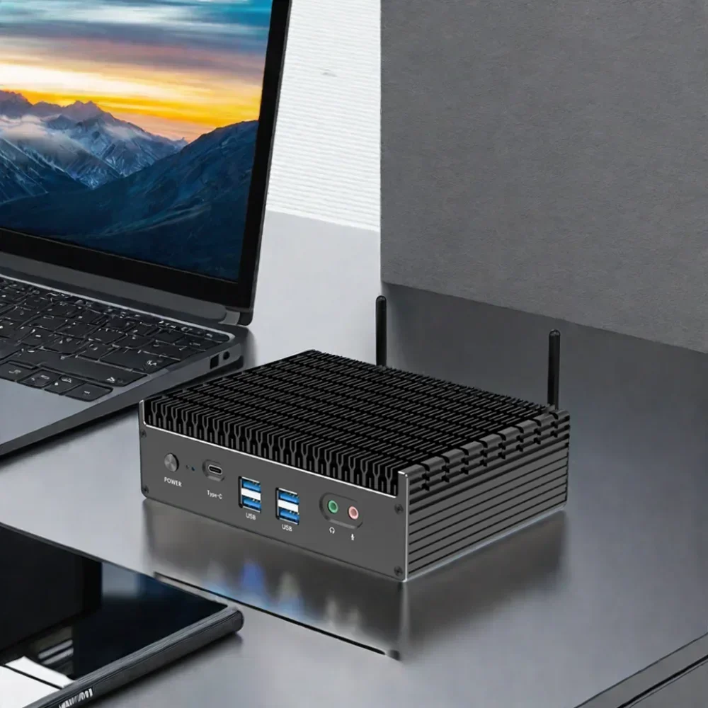 NEW Fanless Mini Gaming PC Barebone Industrial I3 I5 I7 Custom Win10 Linux fanless Computer HTPC Monitor TV Smallest Desktop