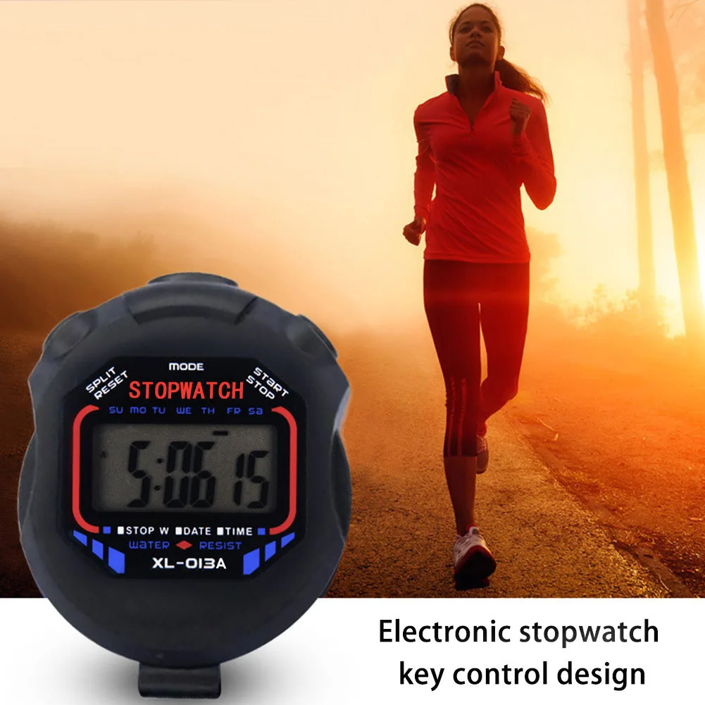 Multi-Function Electronic Stopwatch Sports Stopwatch Timer Professional Handheld Chronometer Waterproof LCD Display for Match