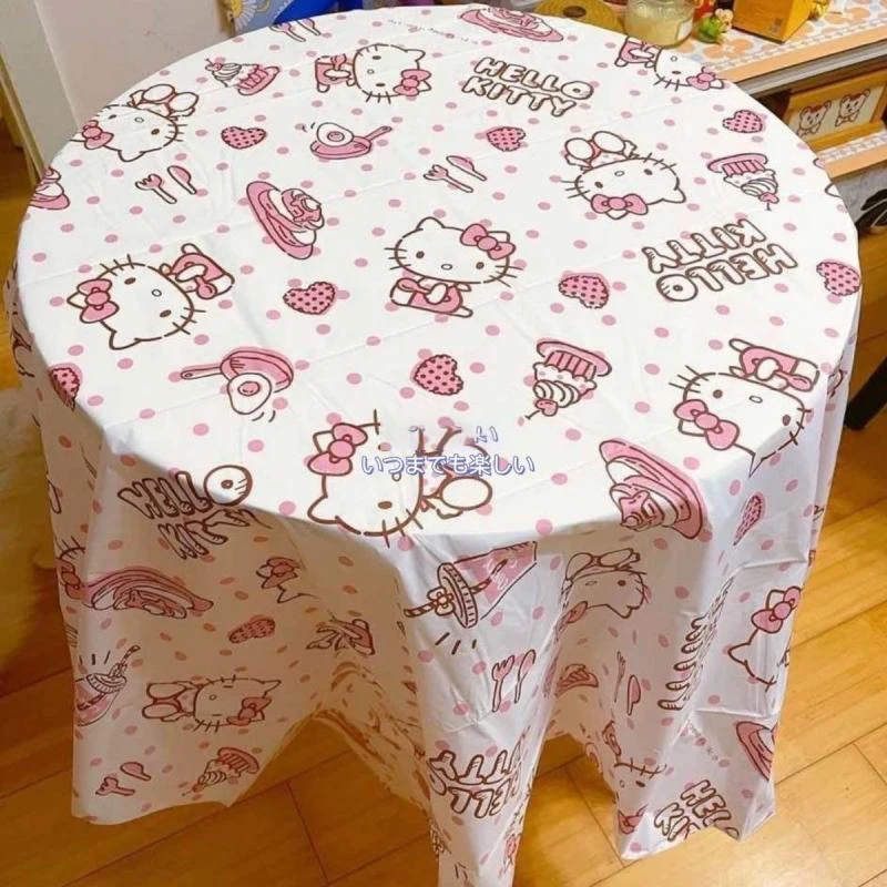 

Kawaii Sanrio Anime Printed Tablecloth Cute Hello Kitty Cartoon Waterproof Oil Resistant Leave-In Ins Desk Desk Cloth Girls Toys