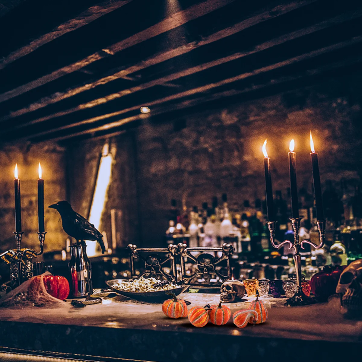 

8Pcs Simulation Pumpkin Halloween Decor High Quality Material Elegant Aesthetic Art Perfect Gift Light Yellow