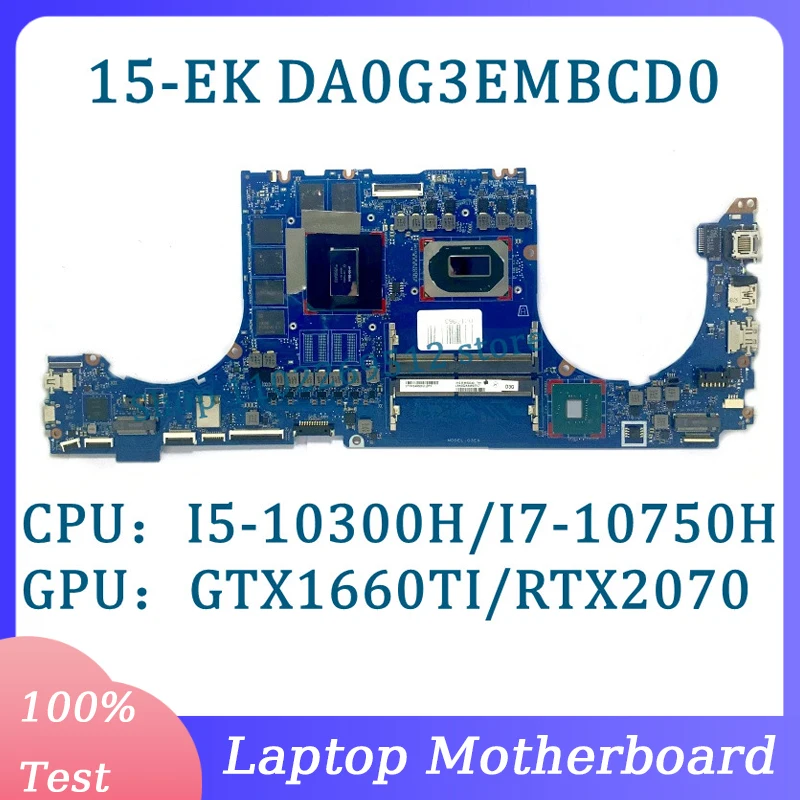 

L98750-001 L98755-601 DA0G3EMBCD0 For HP 15-EK Laptop Motherboard With I5-10300H/I7-10750H CPU GTX1660TI/RTX2070 100%Tested Good