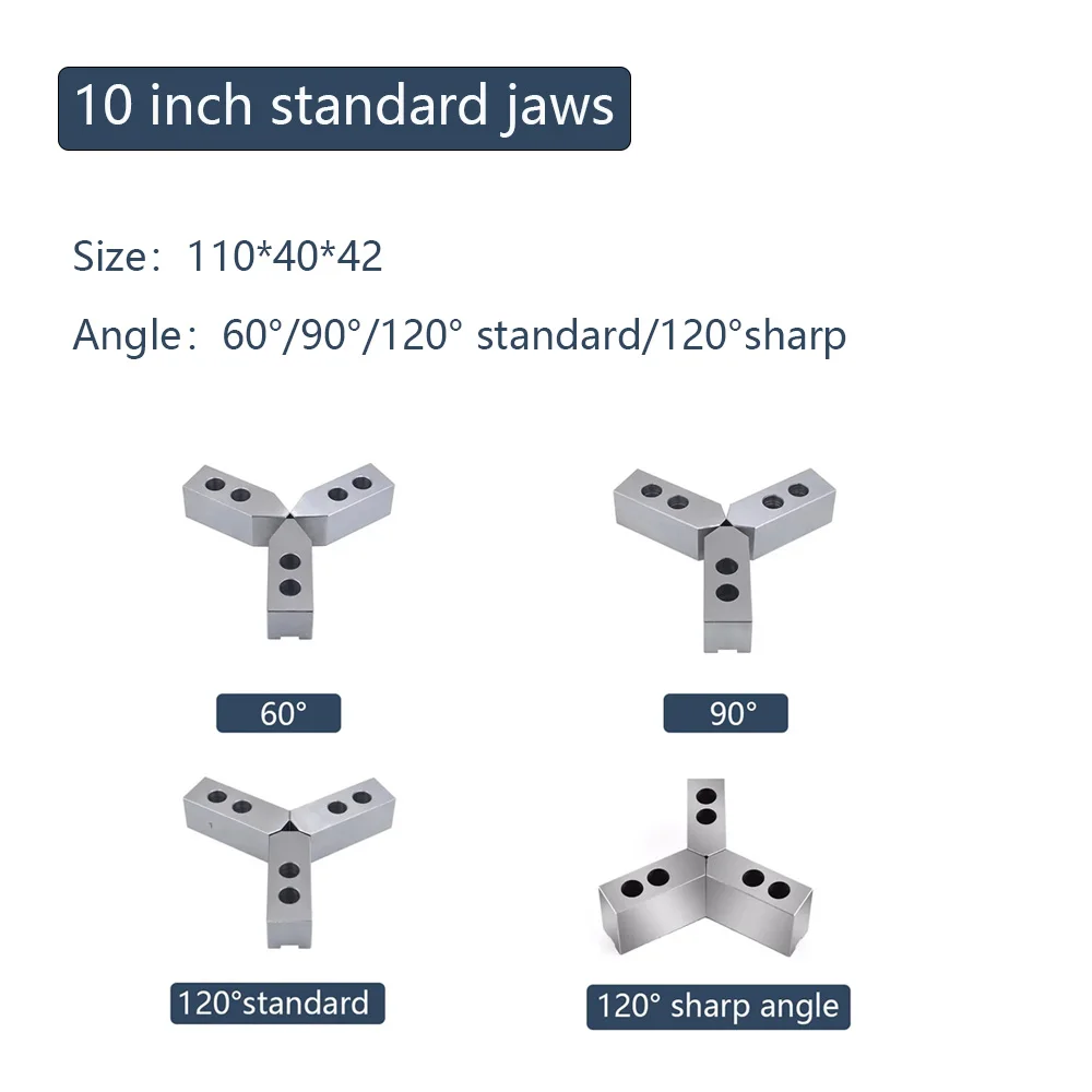 10 Inch Cam Standard  Hydraulic Lathe Chuck Steel Jaw Soft 3 claw 3pcs/set Accept Customization