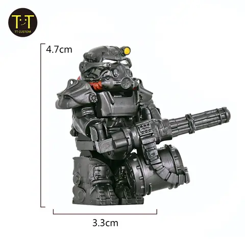 MOC Militär T60 Soldater Mini Anime Action Fallouts Figurer Vapen Robot Mecha Byggstenar Tegelstenar DIY Leksaker för BARN Present 6 best sales Fallout Bobblehead - №4