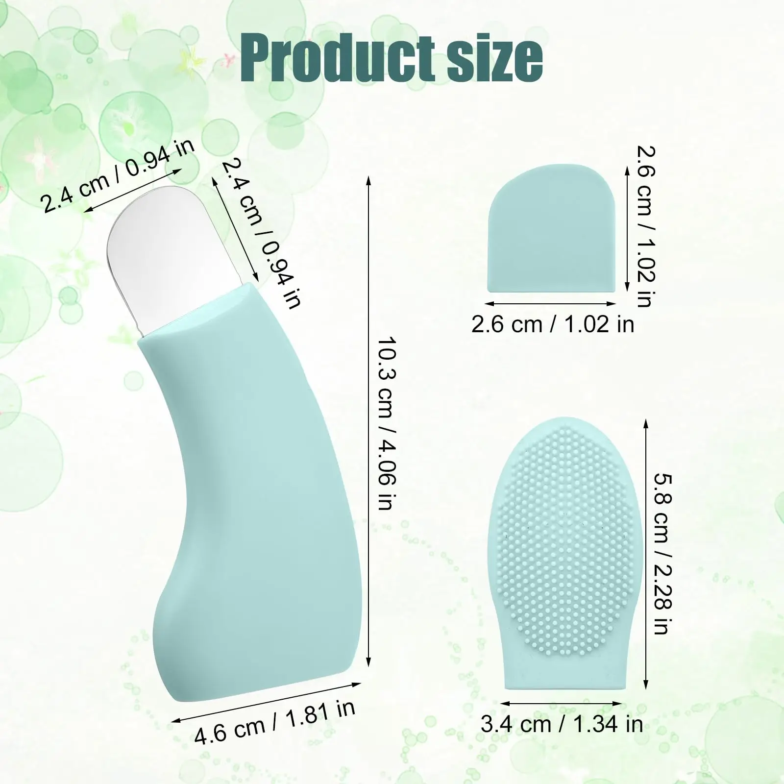 블랙헤드 제거 도구, 스테인레스 스틸 얼굴 스크레이퍼 도구, 블랙 헤드 추출기, 피부용 방진 커버가 있는 실리콘 브러시