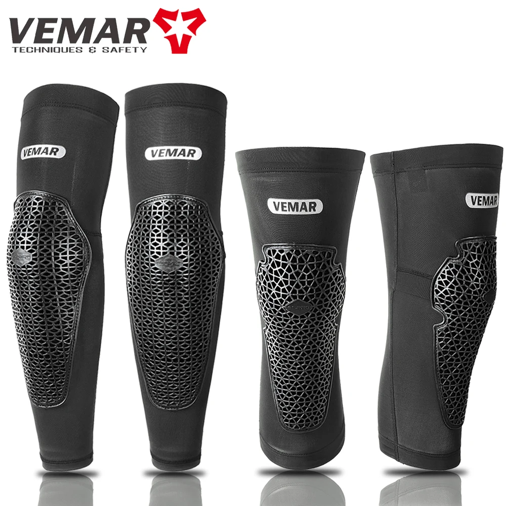 VEMAR Ginocchiere per moto anticaduta refrigerate Ginocchiere per motocross ad alta elasticità DH ATV MTB Ciclismo Manicotti per moto Ginocchiere