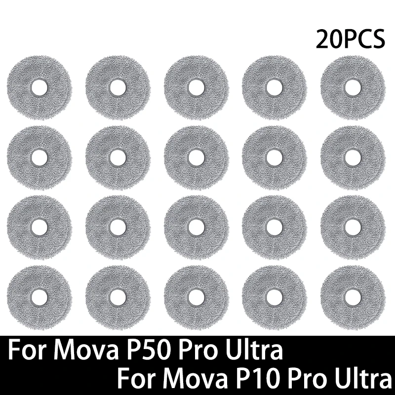 Reserveonderdelen voor Mova P50 Pro Ultra / Mova P10 Pro Ultra robotstofzuiger: hoofdborstel, zijborstel, HEPA-filter, dweil, stofzak, accessoires