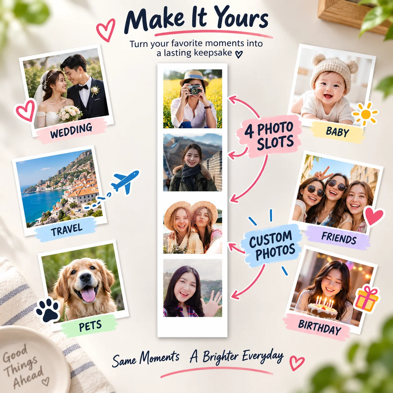 Custom Photo Refrigerator Magnet Personalized Memorial Keepsake Magnetic Picture Frame for Fridge Locker Locker Decor