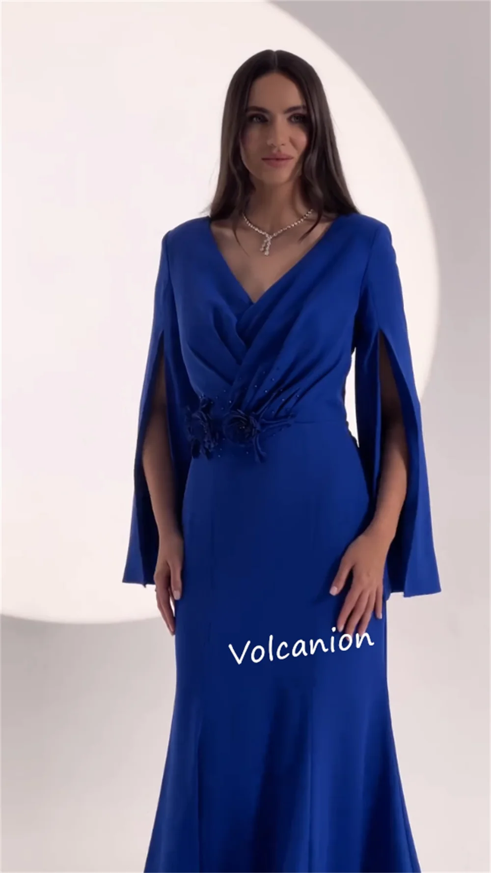 Customized Jersey Applique Beading V-neck Trumpet Long Dresses Bespoke Occasion Elegant Classic Sizes Available Party