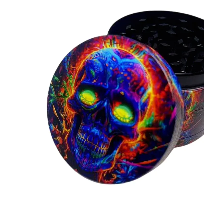 50mm Metal Skull Herb Grinder 4-layer Spice Pepper Crusher Mill Tobacco Grass Grinder Cigarette Kitchen Tool Smoking Accessories