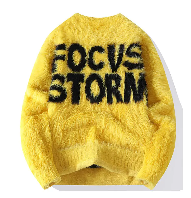 가을 겨울 니트웨어 스웨터 남성 캐주얼 아메리칸 하이 스트리트 트렌드 남성 니트 스웨터 두꺼운 풀오버