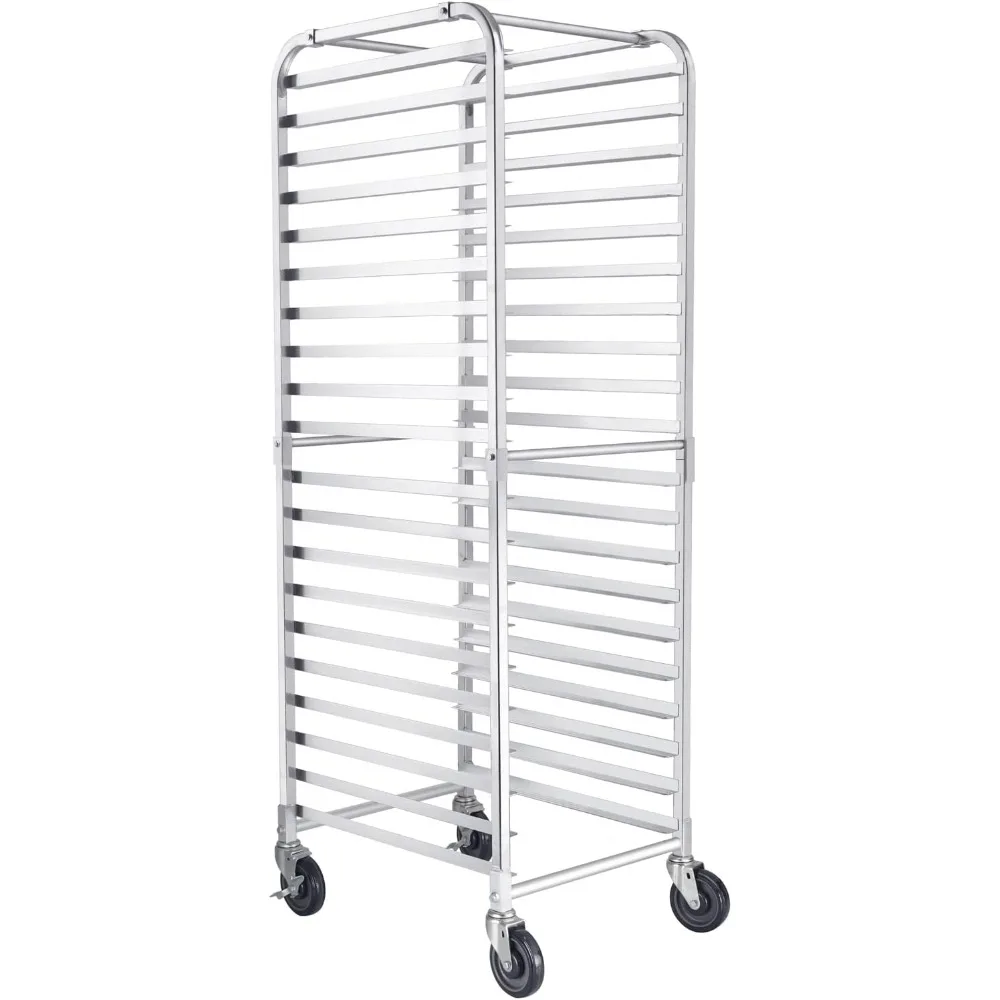 

20 Tier Bun Pan Rack, Bakery Rack with Casters,NSF Home Commercial Kitchen, Aluminum Storage Cooling Sheet Pan Rack,20"x26"x69"H