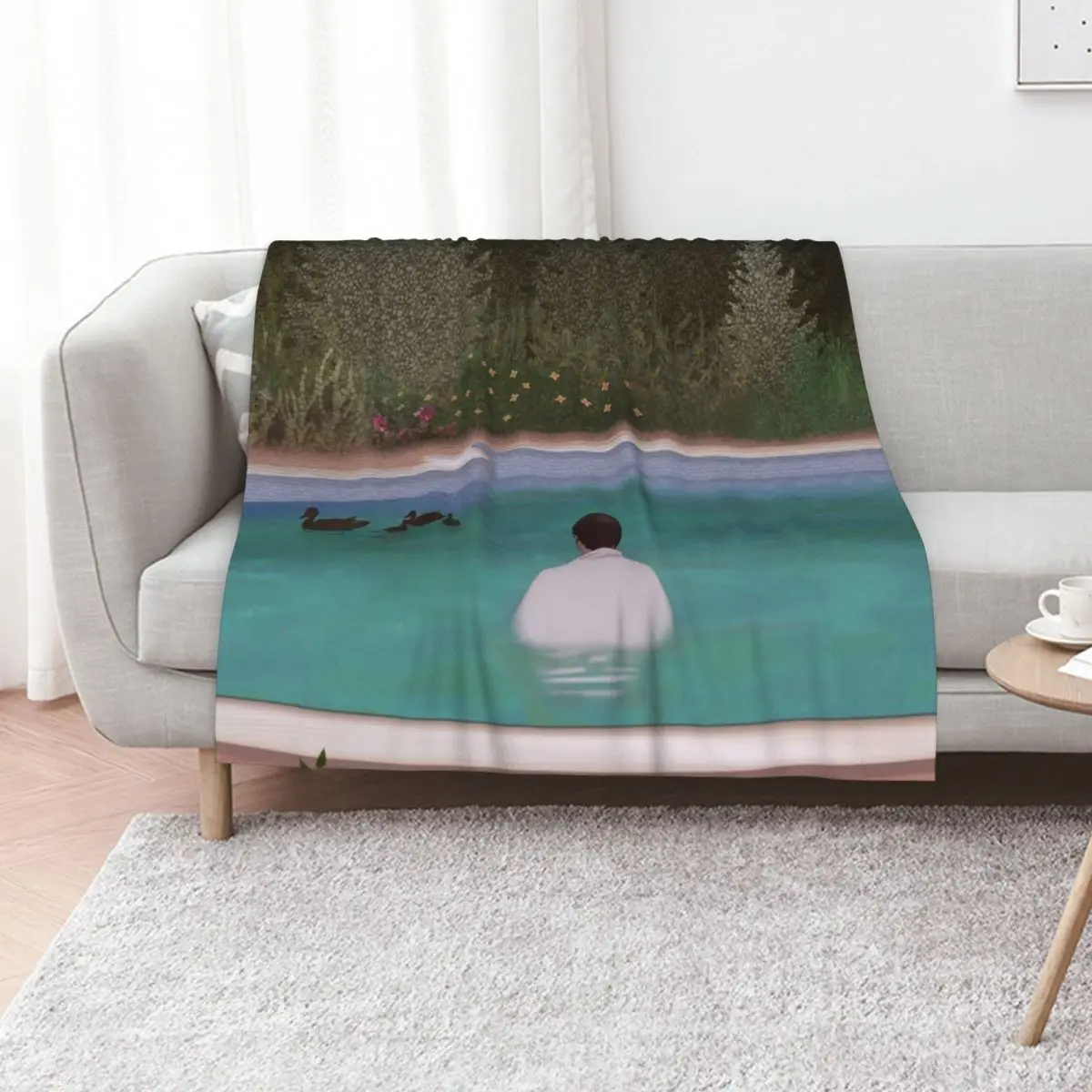 Him, with those ducks.. Throw Blanket Camping Sofa Throw cosplay anime Plush Decoratives Luxury Throw Blankets