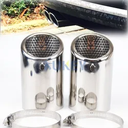 2PC FOR VW PASSAT B6 3C EOS CC EXHAUST MUFFLER TIP PIPE TAILPIPE CHROME FINISHER END TRIM STAINLESS 2005 2006 2007 2008 2009 10