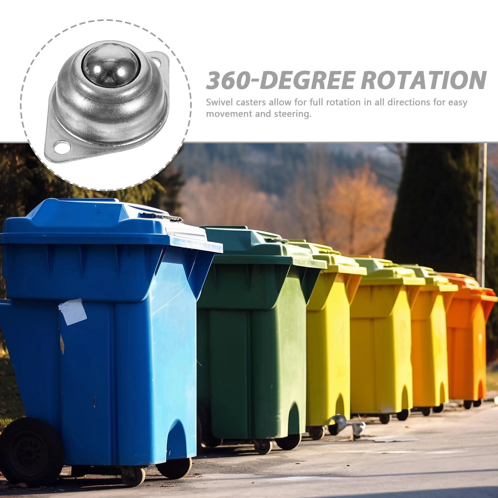 

12pcs Mini Swivel Casters Carbon Steel Ball Bearing 360 Degree Rotation Silent Wheels For niture Trash Can Small Appliances