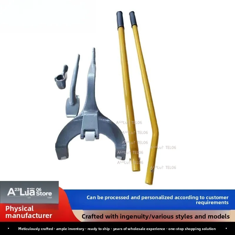 Truck Tubeless Tire Changing Tool Manual Bead Breaker Repair Kit Large Rake Three Piece Set flag holder