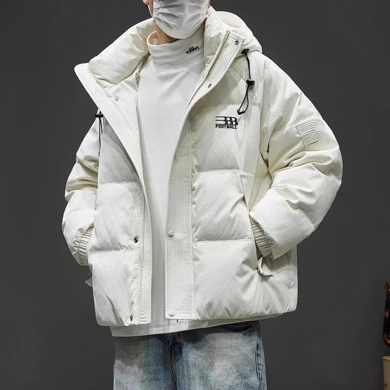 

Trendy Men's down Jaet Winter New White Du Feather Thi Warm Stand Collar Bread Sle Couple Outerwear Quali Men's Wear