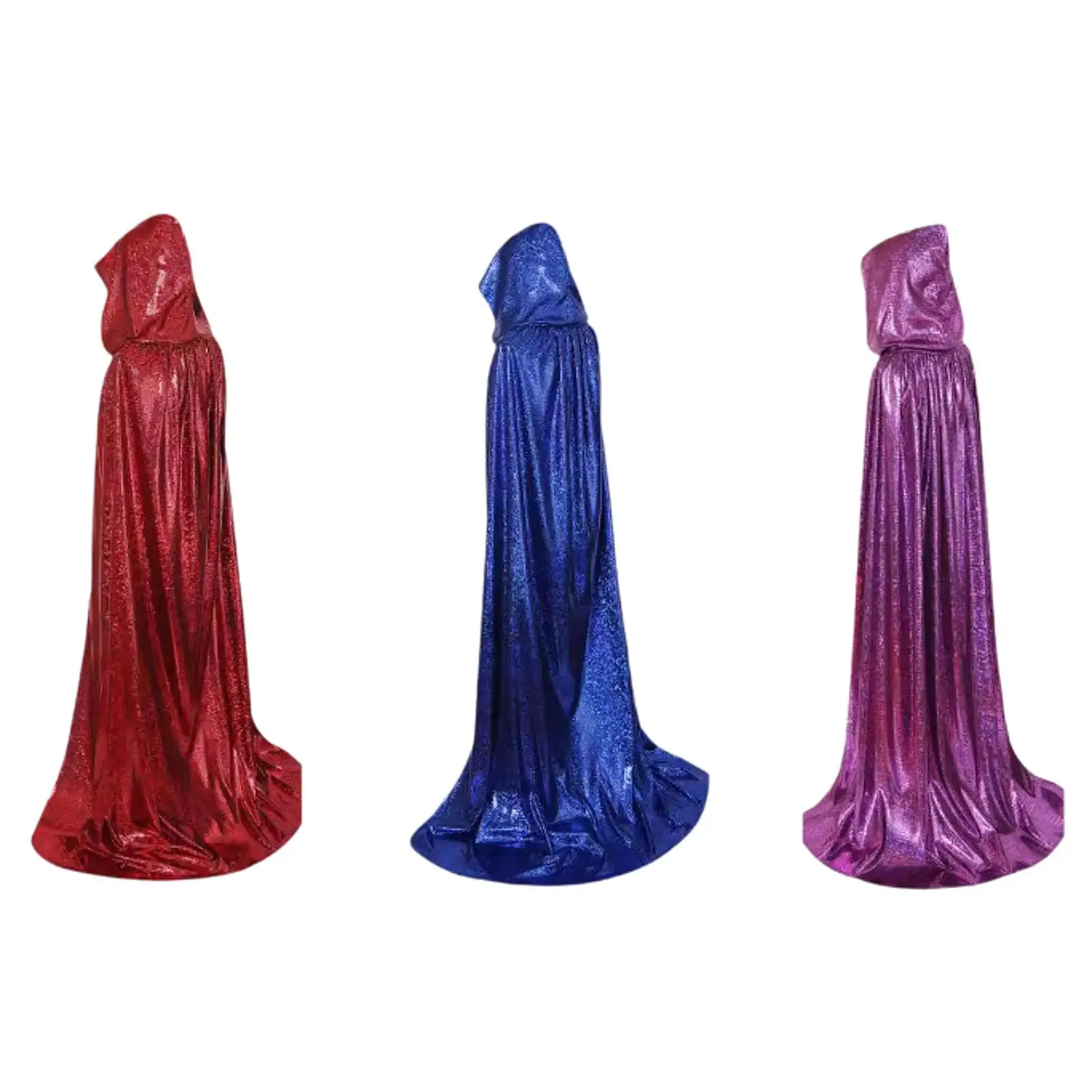 Witch Cloak with Hood Fancy Dress for Women Men Witch Costume Accessory Robe for Photo Prop Holiday Carnival Masquerade Party