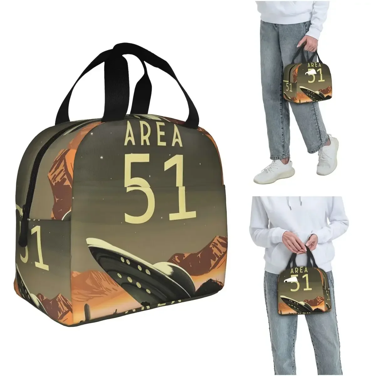 Roswell, New Mexico Desert Area 51 Poster Insulated Lunch Bag for Women Kids Leakproof Food Boxes Thermal Lunch Box Tote