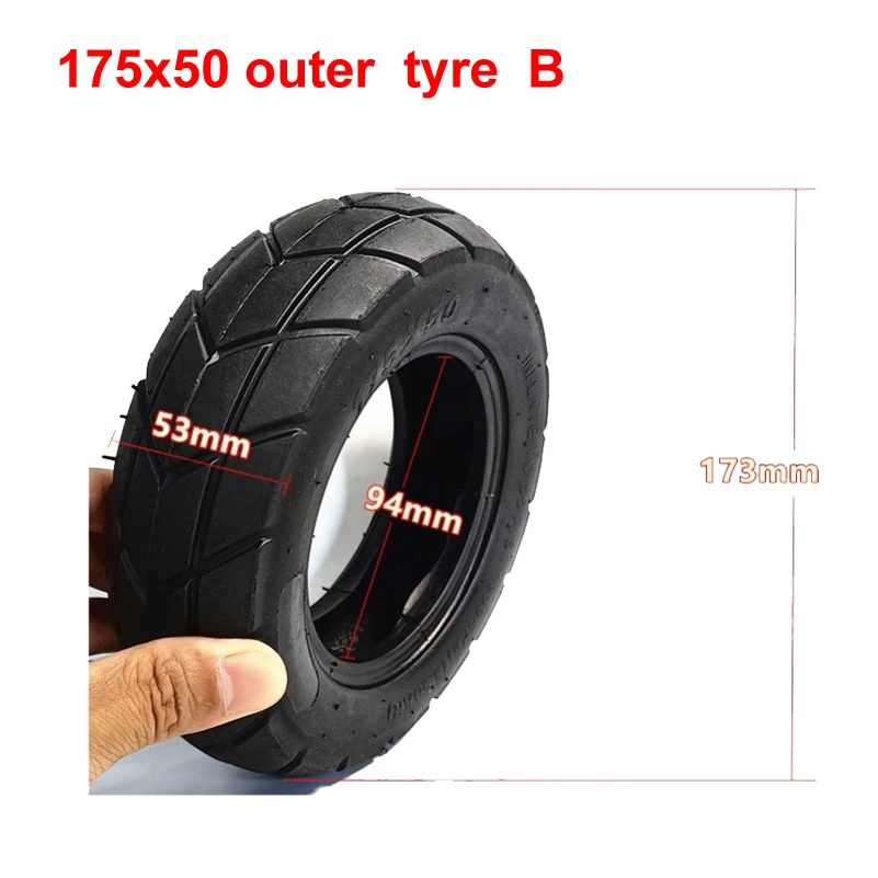 175x50 Pneumatic Tire Inner Tube Outer Tyre for Electric Skateboard/Kick Scooter 4-wheel Refitted Accessories