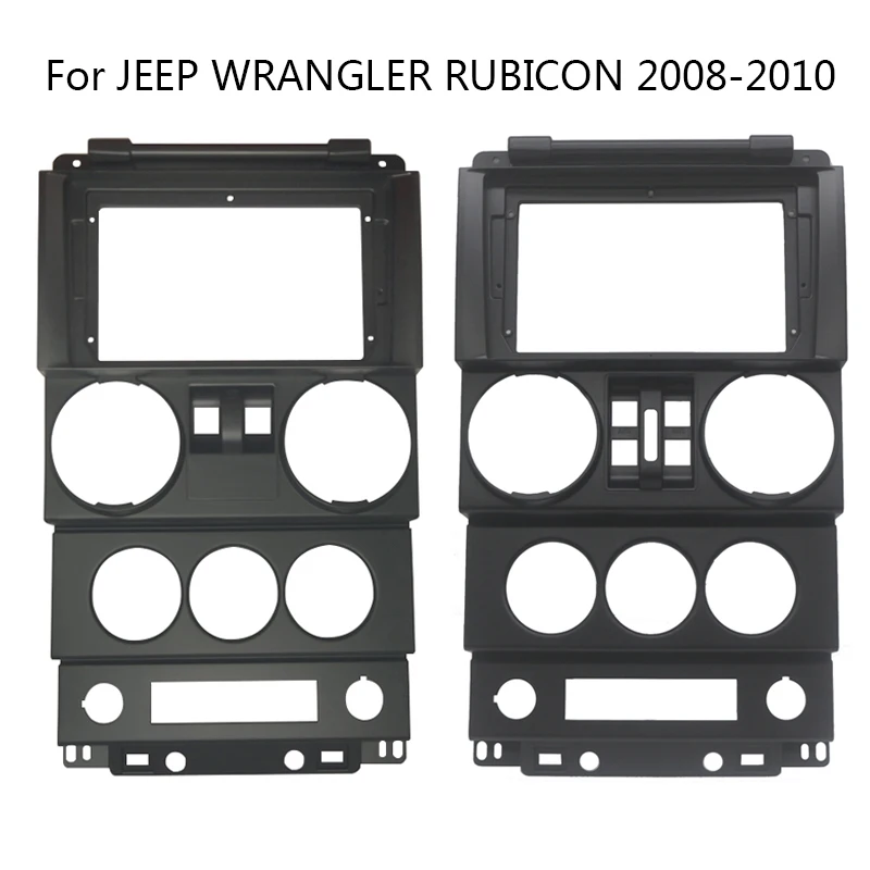 9 Inch Car Radio Fascia For JEEP WRANGLER RUBICON 2008 2009 2010 Video Panel Player Audio Dash 2 Din Frame Dashboard Mount Kit