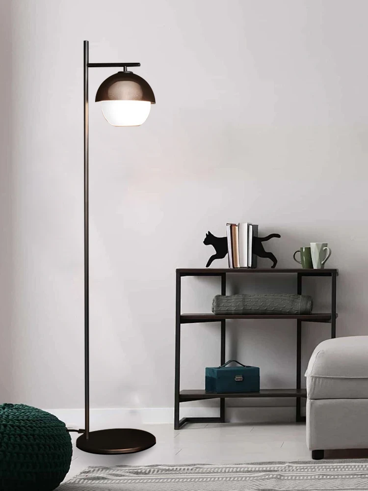 

Modern Designer Italian Floor Lamp Tall Minimalist Home Decoration Standard Lights Black with Glass Ball Standing Lamp Bedside