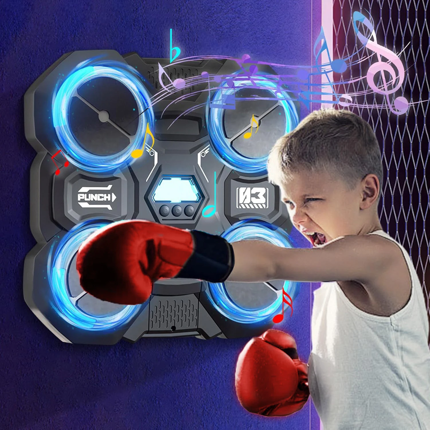 Funny Music Boxing Machine For Children Smart Music Boxing Machine Wall Mounted Decompression Wall Target Toys Boxing Trainer