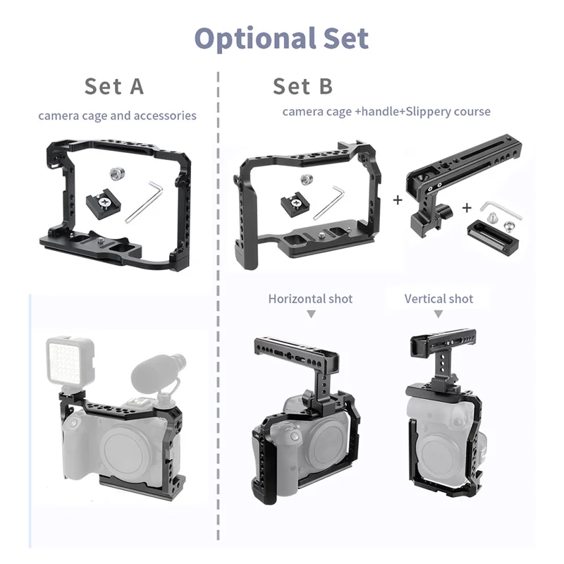 Alumínio Alloy Small Rig Camera Cage, capa protetora, Video Stabilizer Mount, Eos- R5 R6