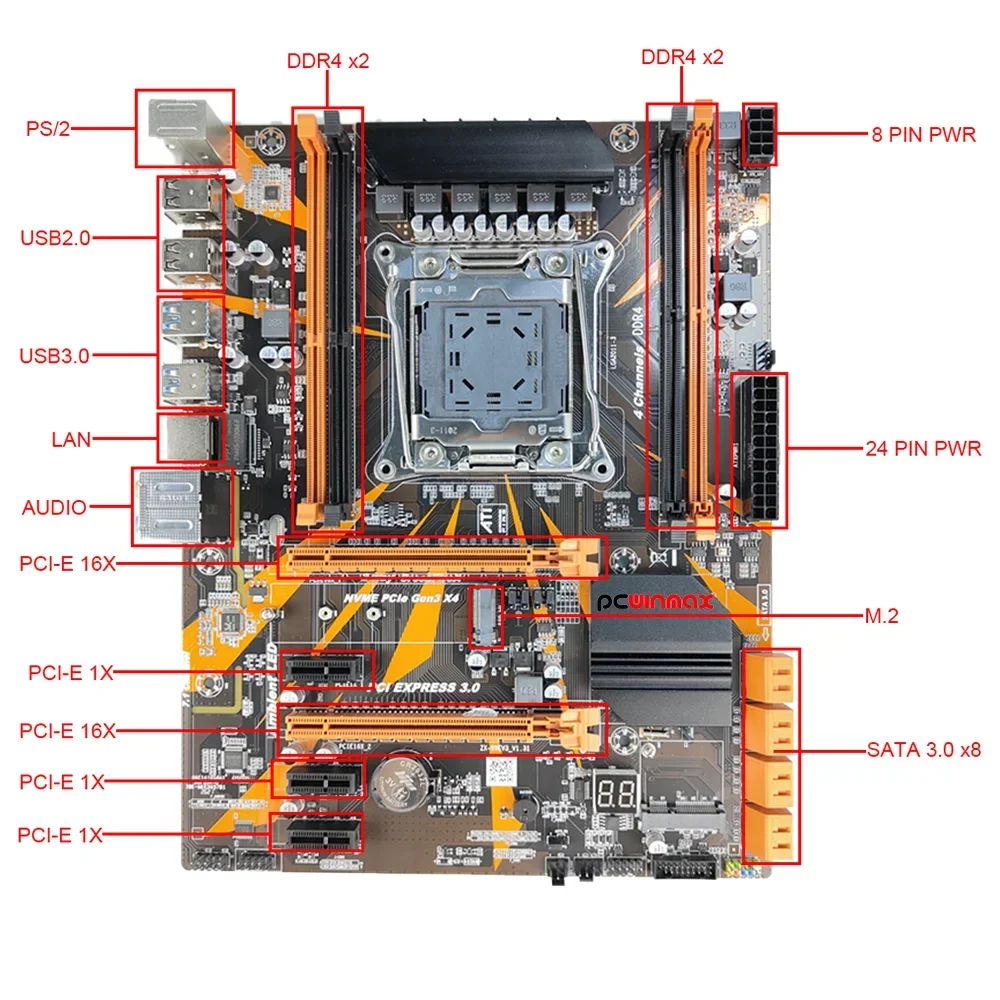 yyhc PCWINMAX x99 Kit Mother Board+CPU+RAM OEM Combo