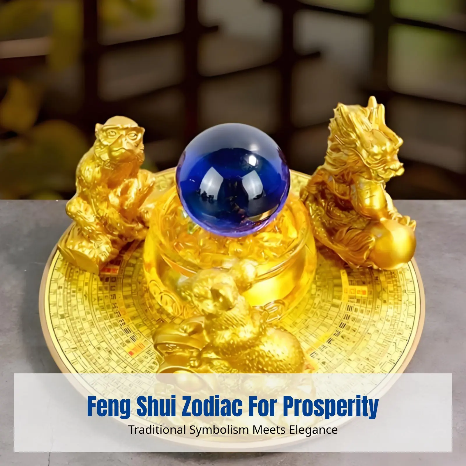 Figurine du Zodiaque en Résine, Composition des Trois Unités de la Fortune, Symbole Auspicieux, Décoration du Zodiaque Chinois