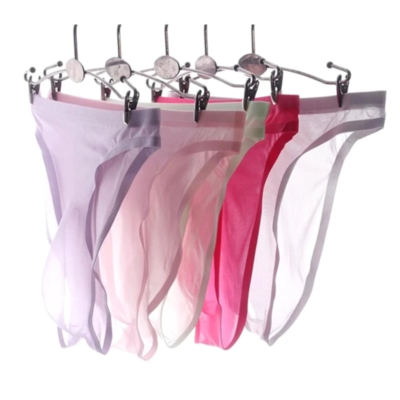 

Мужские трусы из ледяного шелка, прозрачные, сексуальные, с низкой посадкой, с выпуклым карманом, ультратонкие, бесшовные