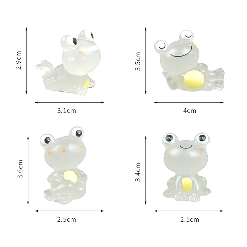 ضفدع صغير كرتوني مضيء ، شكل مناظر طبيعية صغيرة ، زخرفة ملونة ، تمثال مصغر ، ديكور منزلي تصنعه بنفسك ، إكسسوارات هدايا