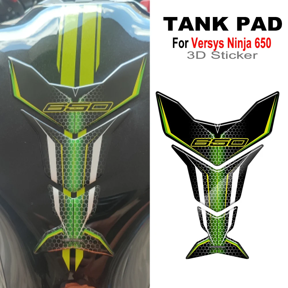 

For Kawasaki Versys Ninja 650 Z Z650 Motorcycle Fuel Oil Kit Knee Tank Pad Protection Stickers Fish Bone Emblem Badge