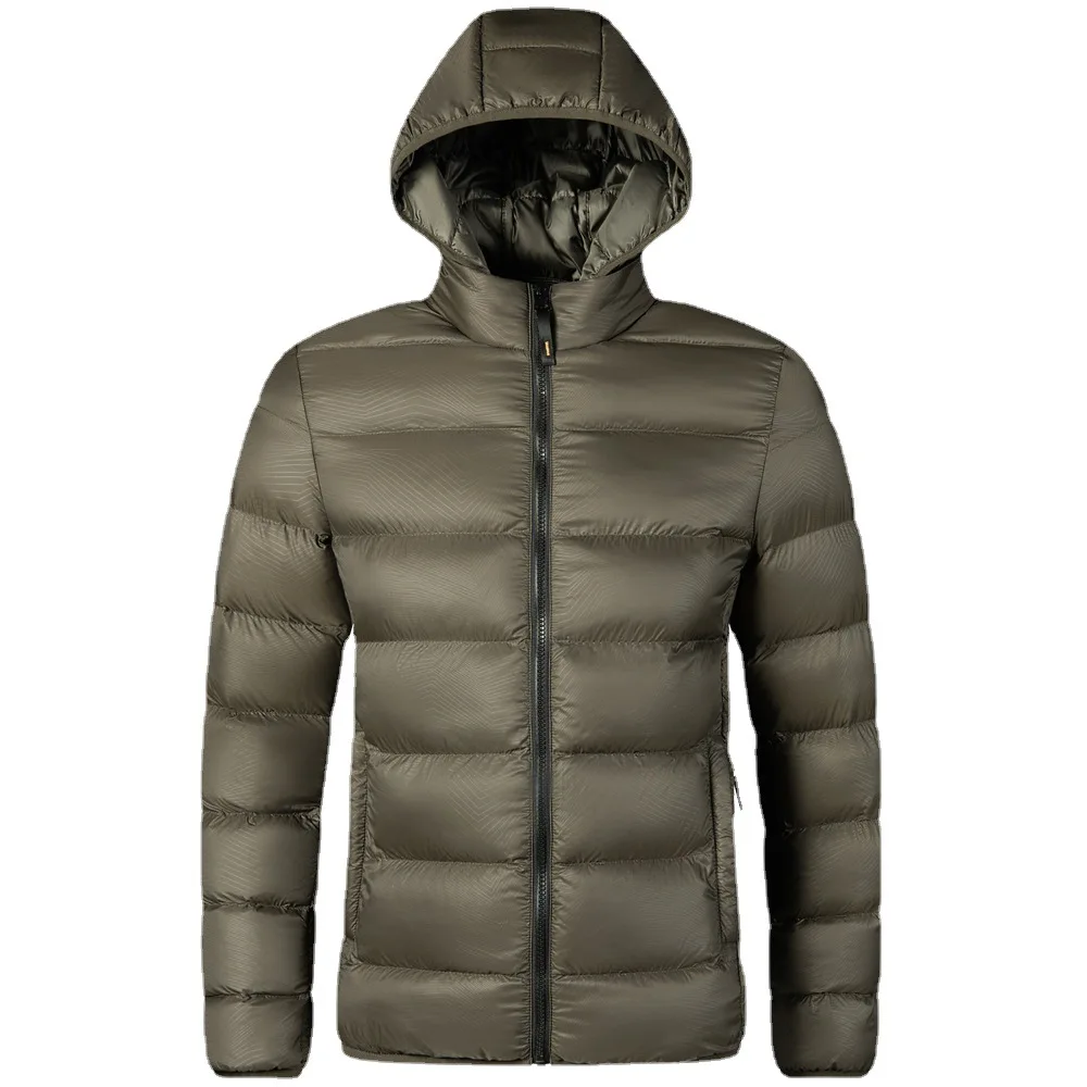 Luxury Brand Winter Jackets Men Warm Parka Lightweight Cotton Padded Coat Long Sleeve Zipper Slim Fit Windproof Outerwear Hooded