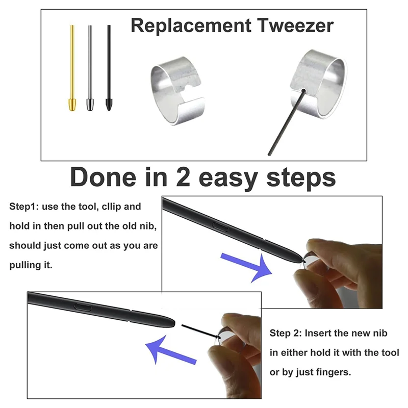 -BOFF استبدال المناقير/النصائح المعدنية لجهاز Samsunggalaxy Tab S9/S9FE+/S9 Ultra /S8/S8+/S8 Ultra(4+10 قطعة)