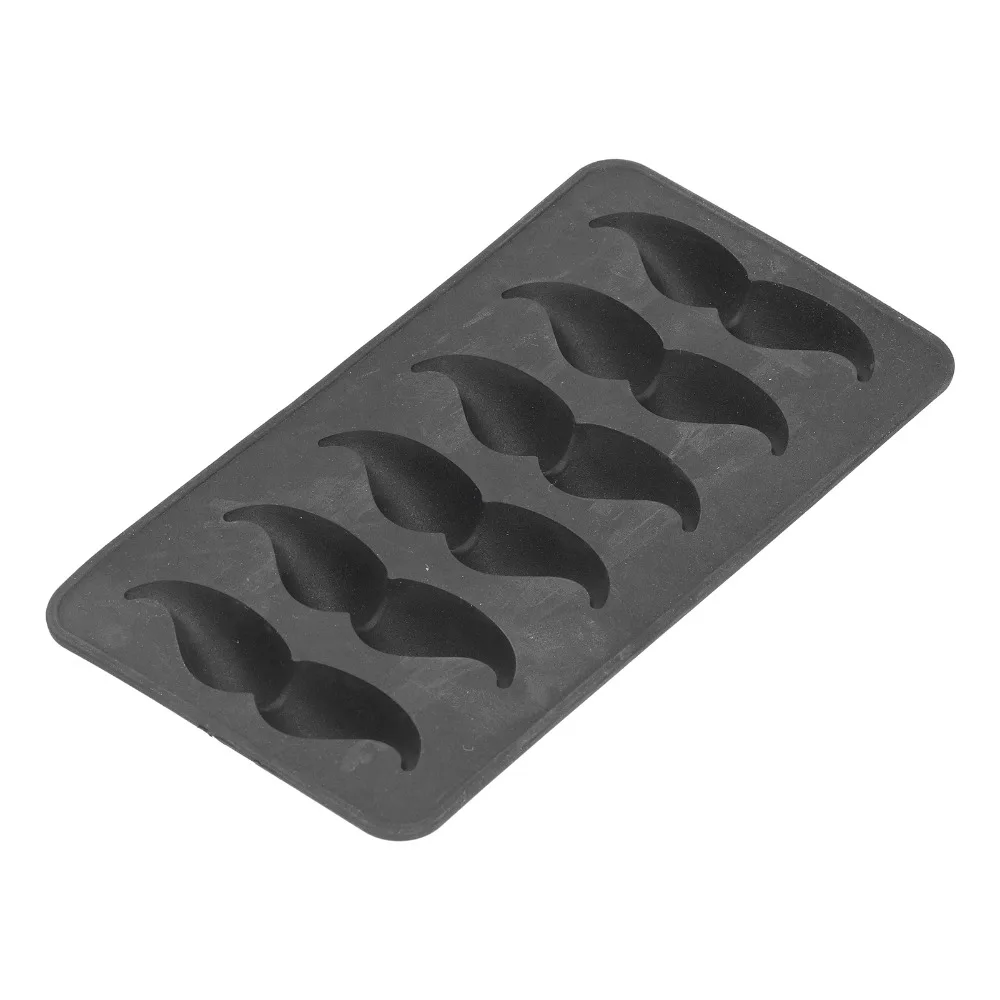 Reusable 6 Cavities Mustache Mold Easy Release Black Chocolate Candy Mold Biscuit Fondant Mold Dessert Baking
