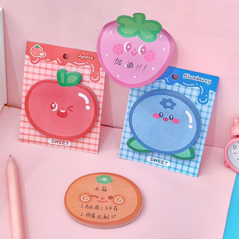 Cute Fruit Convenience Stickers, Student Stationery, Message Notes, Cartoon High-looking Strawberry Notes Sticky Tabs  Notepads