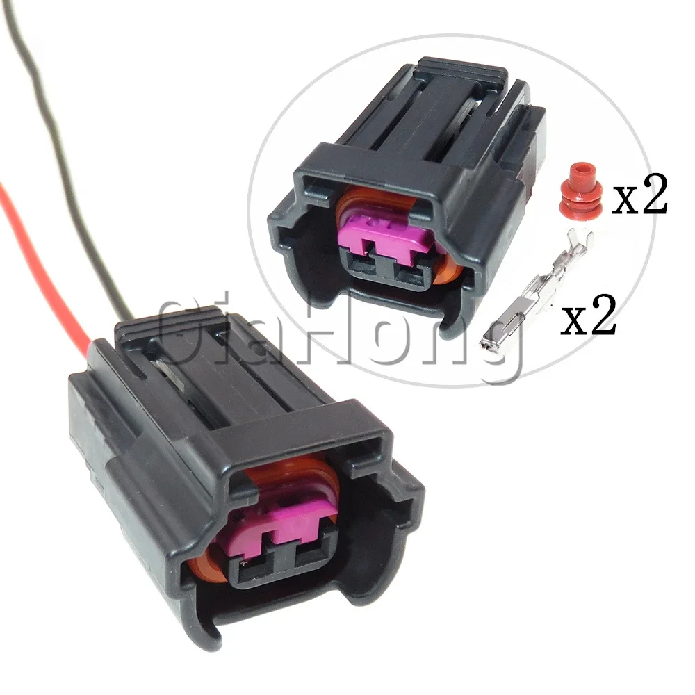 1 Set 2 Ways Electrical Socket 6189-6872 8E0973722 Car Fuel Nozzle Wiring Waterproof Connector AC Assembly For VW Audi