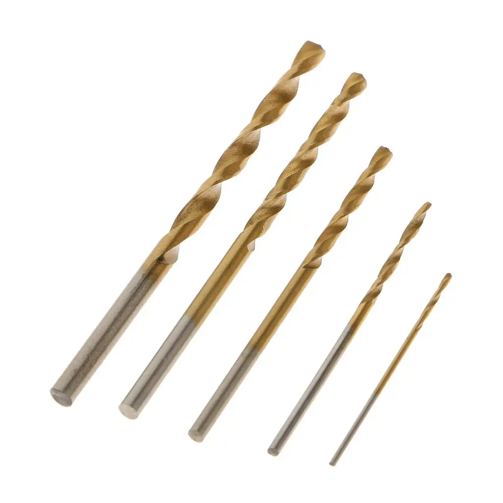 50Pcs Titanium Coated Tipped Drill Bit Twist Drill Bits for Glass Tile Stone