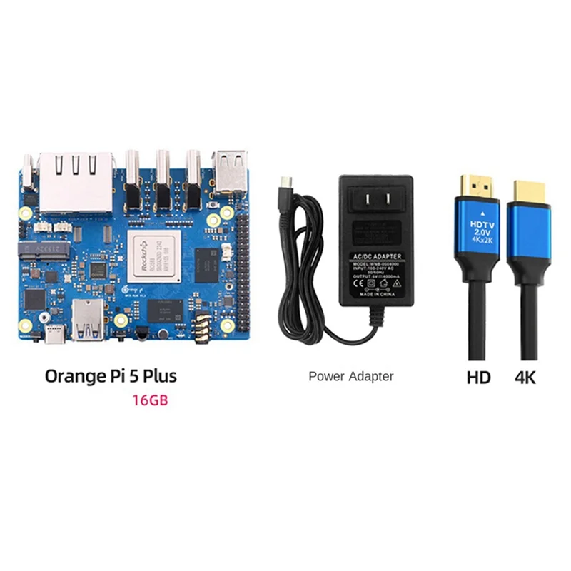 AT87-For Orange Peel 5 Plus 16GBRAM 256GB Emmc Module RK3588 Octa-Core Support 8K Video 2.5G WiFi6 Module Accessories US Plug
