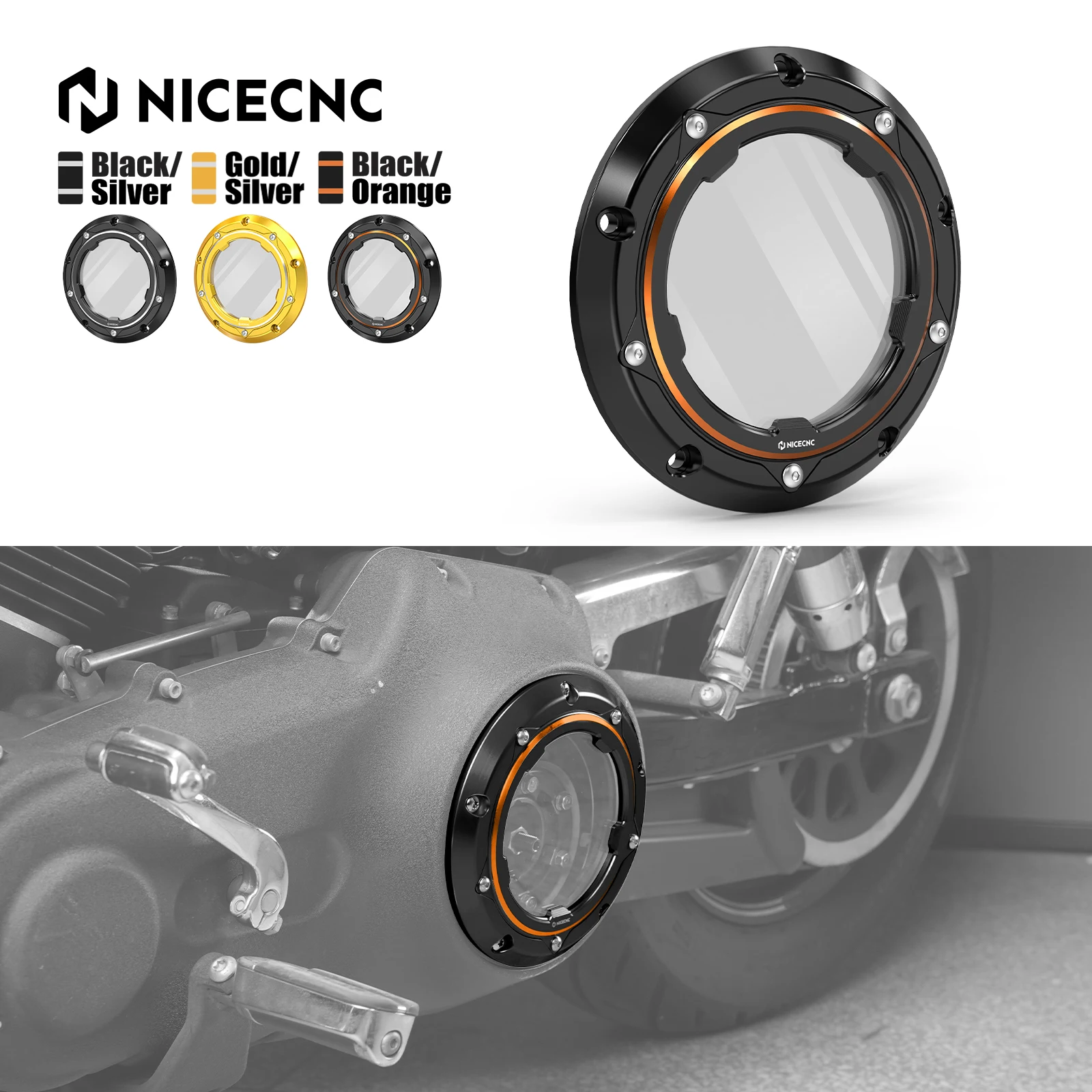 

Derby Clutch Cover For Harley Street Glide FLHX Road Glide FLTR Road King FLHR Dyna Street Bob FXDB/Low Rider/Wide Glide/Fat Bob