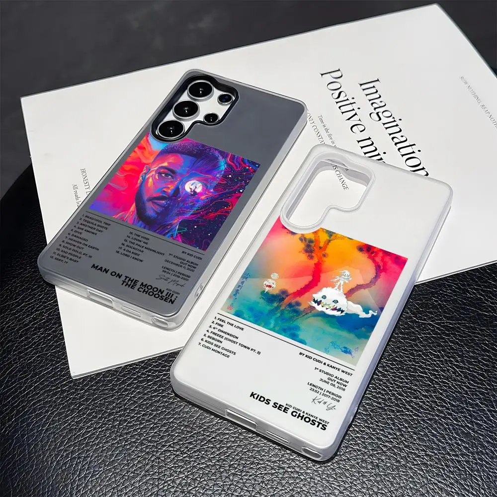 Rapper Kid C-Cudi Phone Case 2-in-1 Detachable Clear Case for Samsung S26-S22 Multi-Color Card Holder Soft TPU view 2