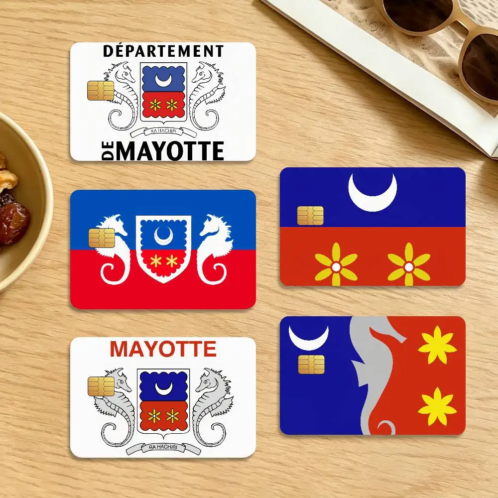 Province M-Mayotte Waterproof Anti-Scratch Card Skin Stickers 4Pcs Stylish Decor Covers for Credit & Debit Cards